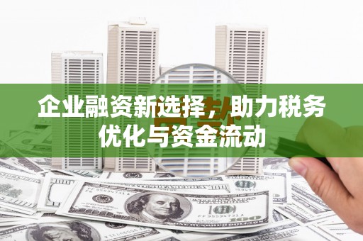 新乡企业融资新选择，助力税务优化与资金流动