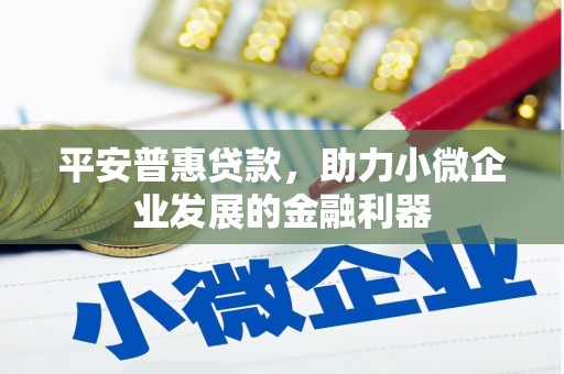 新乡平安普惠贷款，助力小微企业发展的金融利器