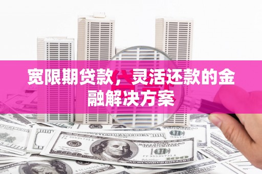新乡宽限期贷款，灵活还款的金融解决方案