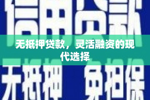 新乡无抵押贷款，灵活融资的现代选择