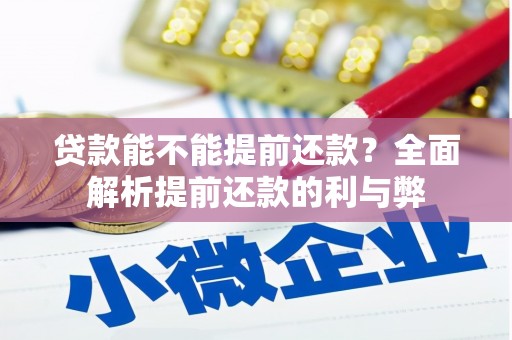 新乡贷款能不能提前还款？全面解析提前还款的利与弊