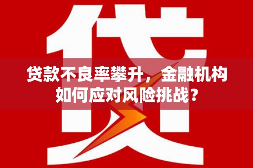 新乡贷款不良率攀升，金融机构如何应对风险挑战？