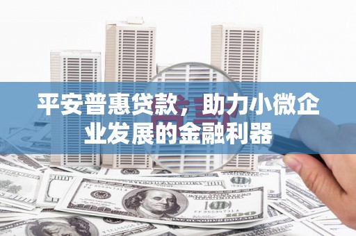 新乡平安普惠贷款，助力小微企业发展的金融利器