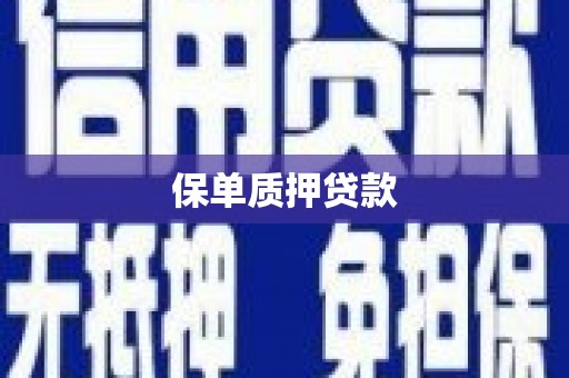 新乡保单质押贷款