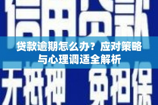 新乡贷款逾期怎么办？应对策略与心理调适全解析