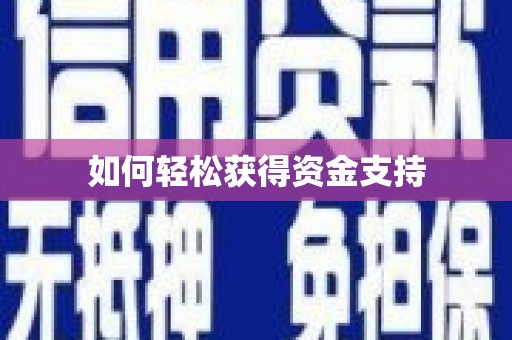 新乡如何轻松获得资金支持