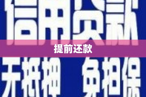 新乡提前还款