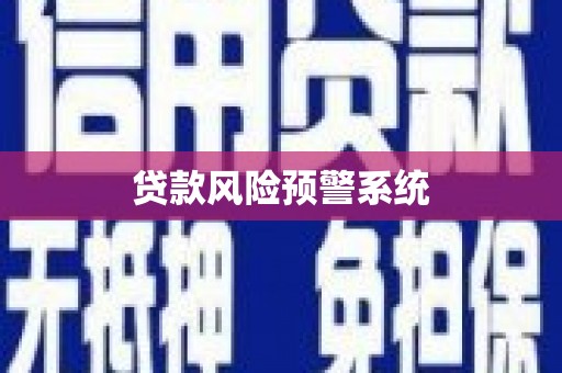 新乡贷款风险预警系统